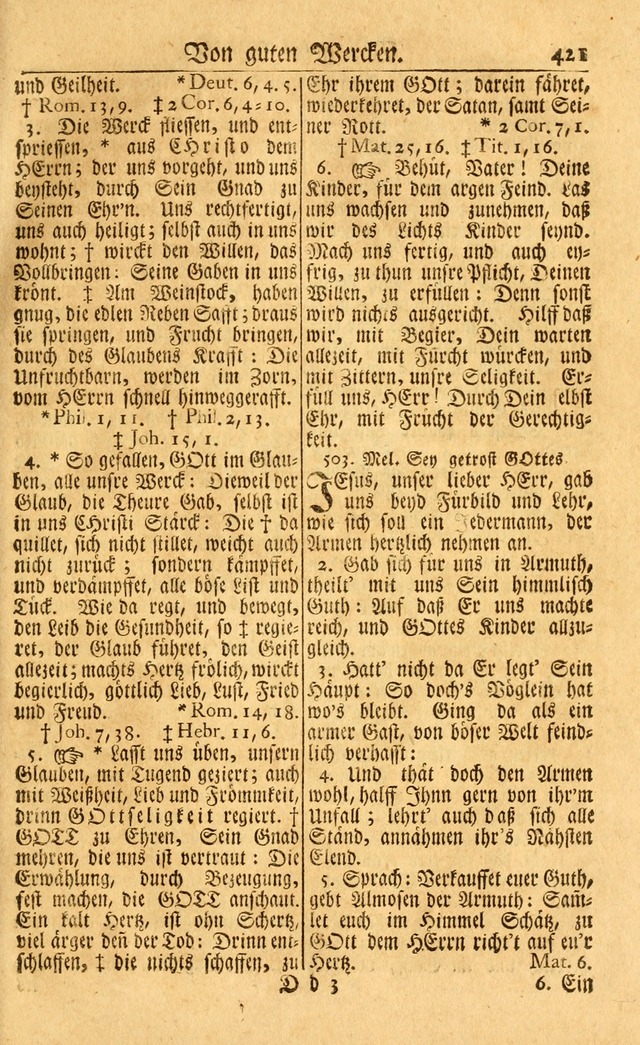 Neu-Eingerichtetes Gesang-Buch in Sich Haltend eine Sammlung (mehrentheils alter) Schöner lehr-reicher underbailicher Lieder... page 423