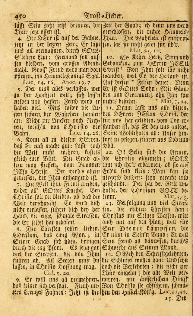 Neu-Eingerichtetes Gesang-Buch in Sich Haltend eine Sammlung (mehrentheils alter) Schöner lehr-reicher underbailicher Lieder... page 452