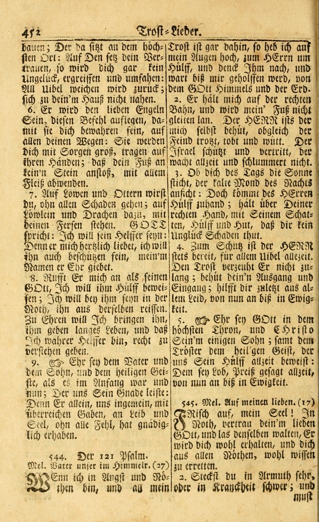 Neu-Eingerichtetes Gesang-Buch in Sich Haltend eine Sammlung (mehrentheils alter) Schöner lehr-reicher underbailicher Lieder... page 454