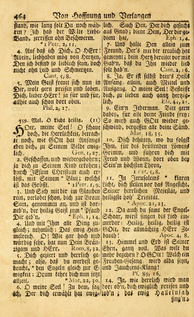 Neu-Eingerichtetes Gesang-Buch in Sich Haltend eine Sammlung (mehrentheils alter) Schöner lehr-reicher underbailicher Lieder... page 466