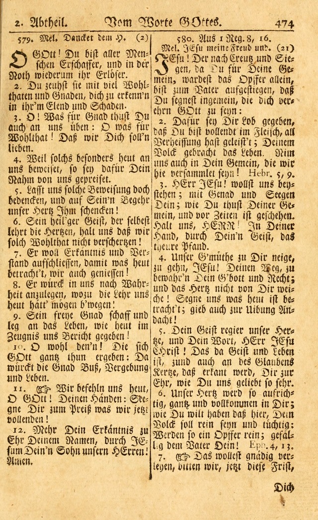 Neu-Eingerichtetes Gesang-Buch in Sich Haltend eine Sammlung (mehrentheils alter) Schöner lehr-reicher underbailicher Lieder... page 479