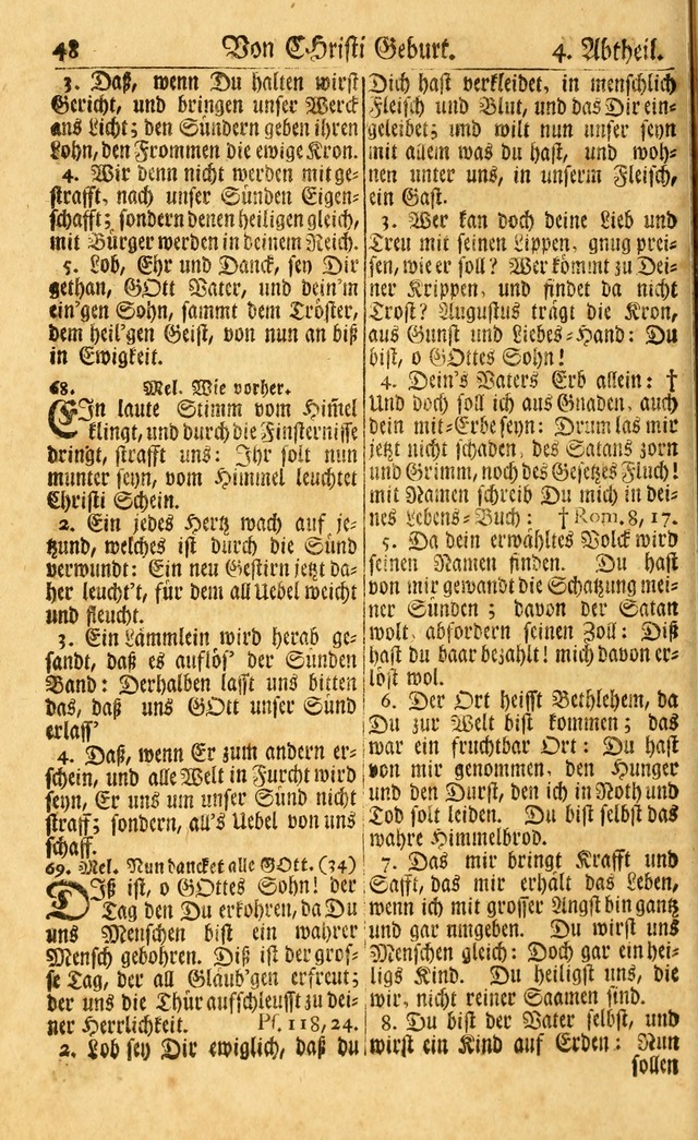 Neu-Eingerichtetes Gesang-Buch in Sich Haltend eine Sammlung (mehrentheils alter) Schöner lehr-reicher underbailicher Lieder... page 48