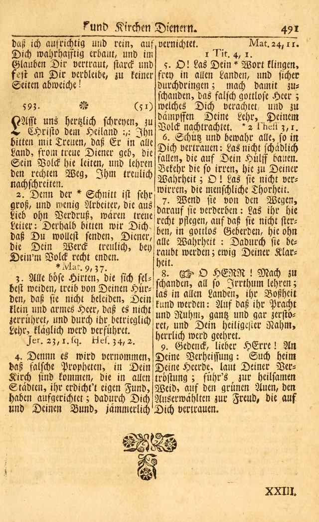 Neu-Eingerichtetes Gesang-Buch in Sich Haltend eine Sammlung (mehrentheils alter) Schöner lehr-reicher underbailicher Lieder... page 495