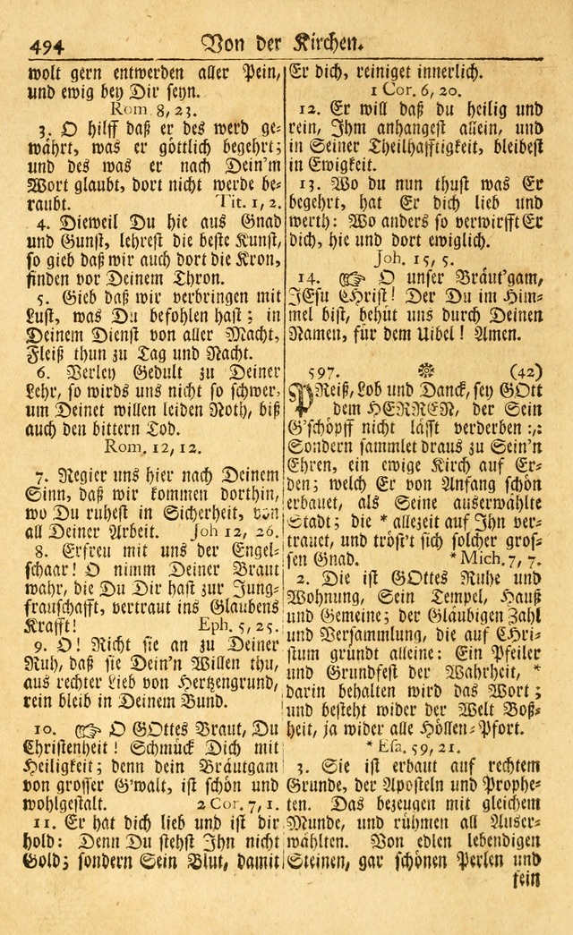 Neu-Eingerichtetes Gesang-Buch in Sich Haltend eine Sammlung (mehrentheils alter) Schöner lehr-reicher underbailicher Lieder... page 498