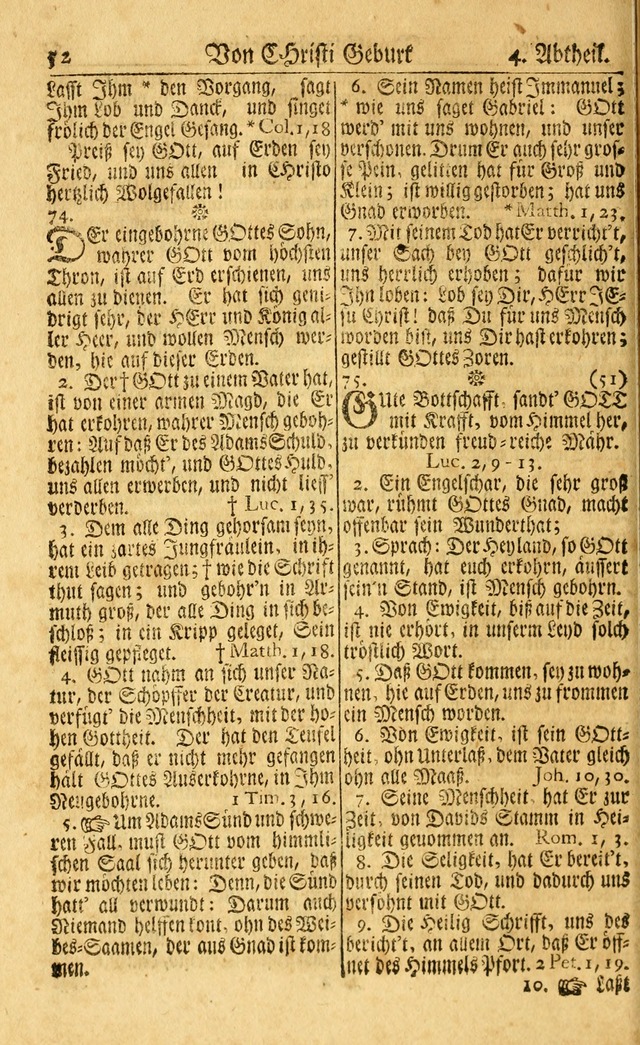 Neu-Eingerichtetes Gesang-Buch in Sich Haltend eine Sammlung (mehrentheils alter) Schöner lehr-reicher underbailicher Lieder... page 52