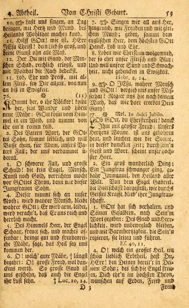 Neu-Eingerichtetes Gesang-Buch in Sich Haltend eine Sammlung (mehrentheils alter) Schöner lehr-reicher underbailicher Lieder... page 53