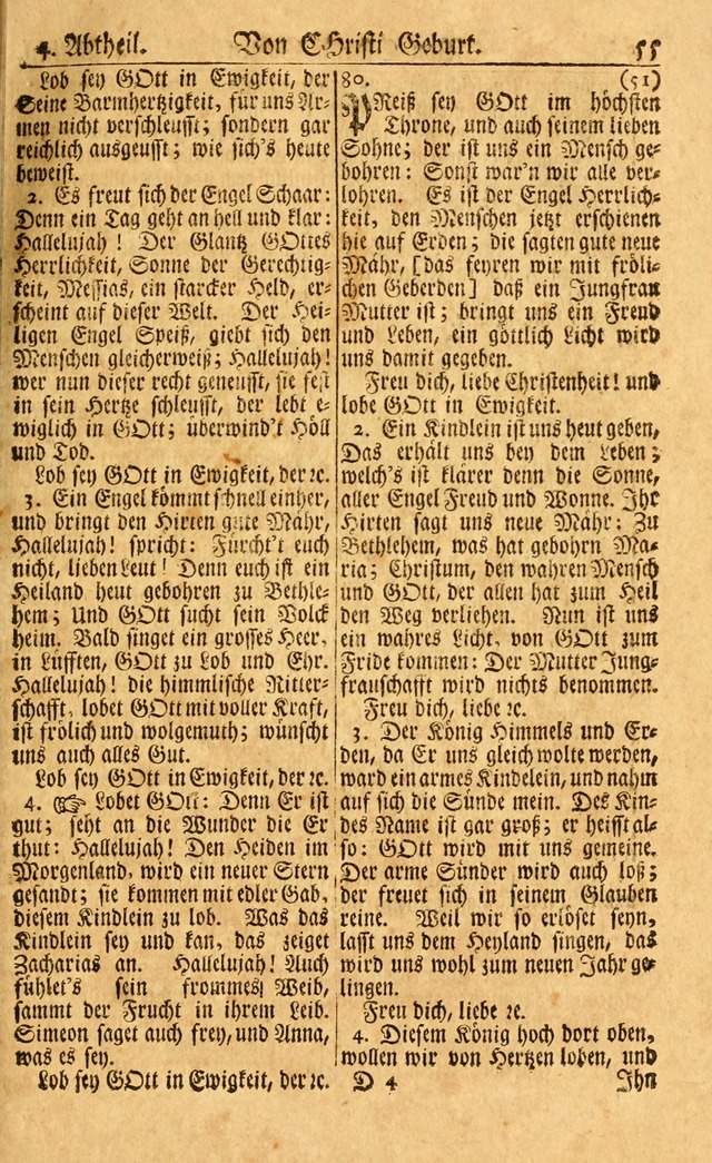 Neu-Eingerichtetes Gesang-Buch in Sich Haltend eine Sammlung (mehrentheils alter) Schöner lehr-reicher underbailicher Lieder... page 55