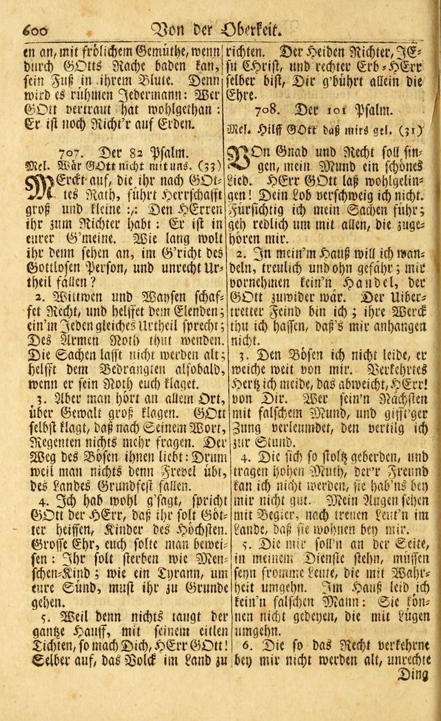 Neu-Eingerichtetes Gesang-Buch in Sich Haltend eine Sammlung (mehrentheils alter) Schöner lehr-reicher underbailicher Lieder... page 606