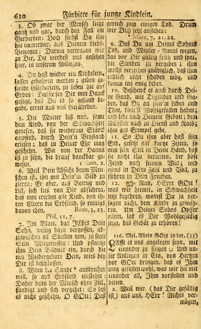 Neu-Eingerichtetes Gesang-Buch in Sich Haltend eine Sammlung (mehrentheils alter) Schöner lehr-reicher underbailicher Lieder... page 616