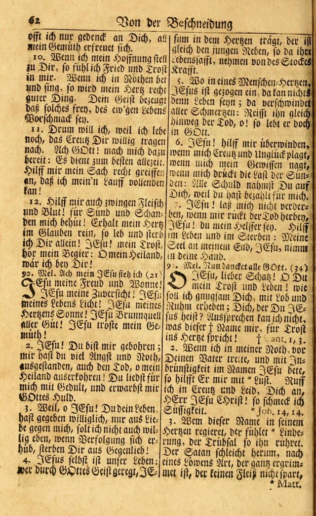 Neu-Eingerichtetes Gesang-Buch in Sich Haltend eine Sammlung (mehrentheils alter) Schöner lehr-reicher underbailicher Lieder... page 62