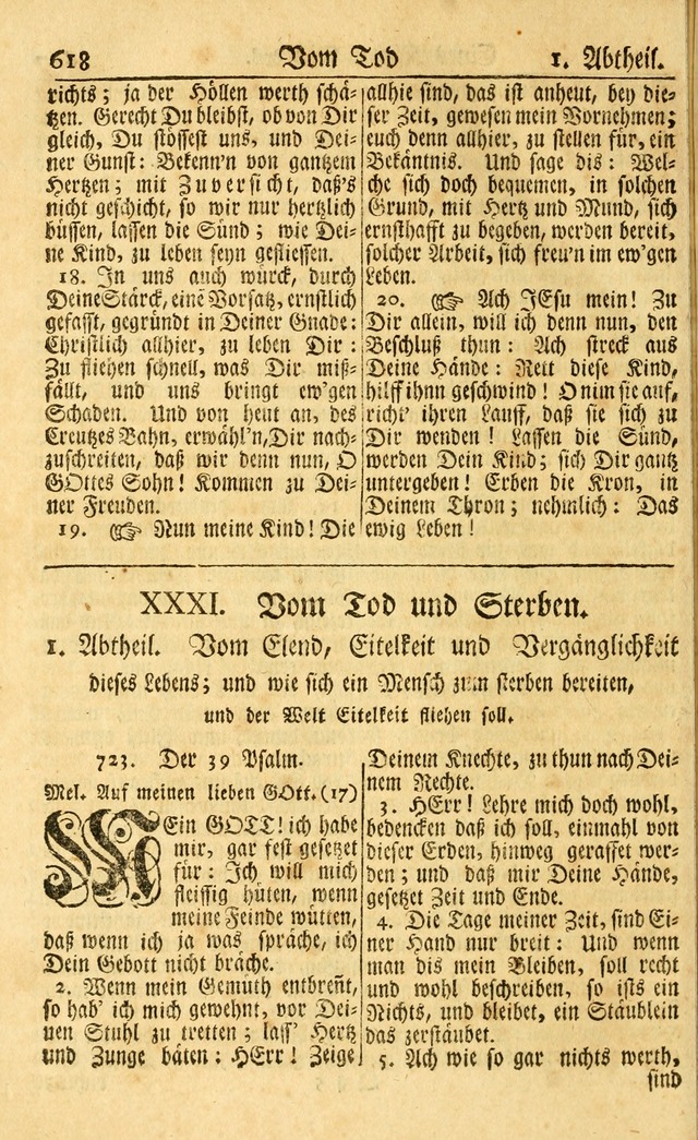 Neu-Eingerichtetes Gesang-Buch in Sich Haltend eine Sammlung (mehrentheils alter) Schöner lehr-reicher underbailicher Lieder... page 624