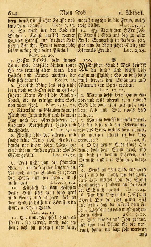 Neu-Eingerichtetes Gesang-Buch in Sich Haltend eine Sammlung (mehrentheils alter) Schöner lehr-reicher underbailicher Lieder... page 630