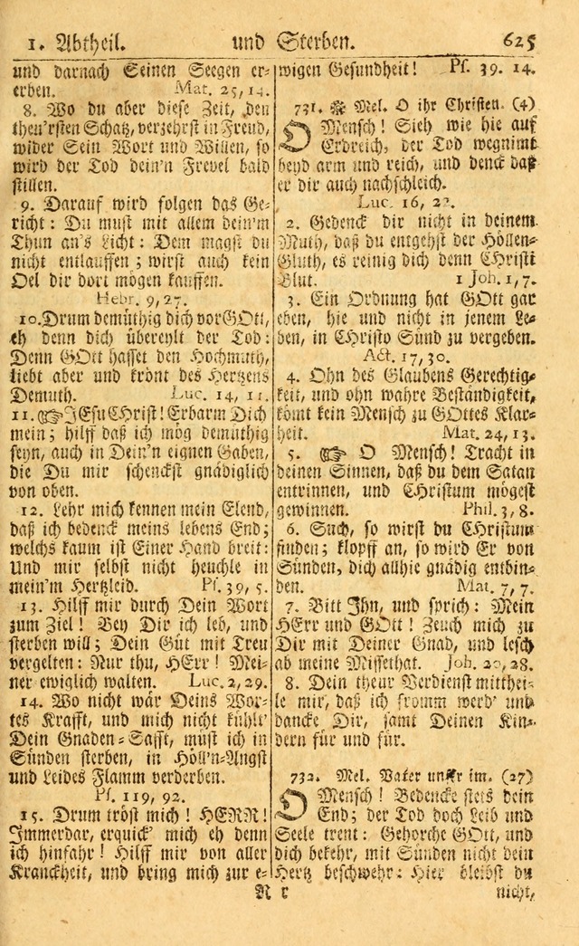 Neu-Eingerichtetes Gesang-Buch in Sich Haltend eine Sammlung (mehrentheils alter) Schöner lehr-reicher underbailicher Lieder... page 631