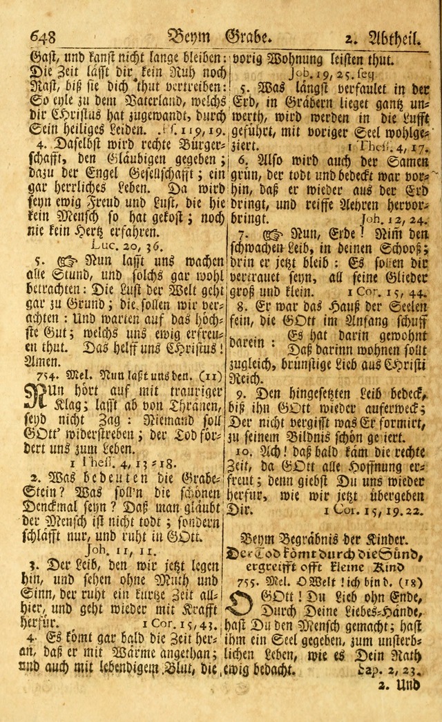 Neu-Eingerichtetes Gesang-Buch in Sich Haltend eine Sammlung (mehrentheils alter) Schöner lehr-reicher underbailicher Lieder... page 654