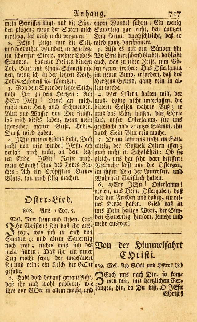 Neu-Eingerichtetes Gesang-Buch in Sich Haltend eine Sammlung (mehrentheils alter) Schöner lehr-reicher underbailicher Lieder... page 723