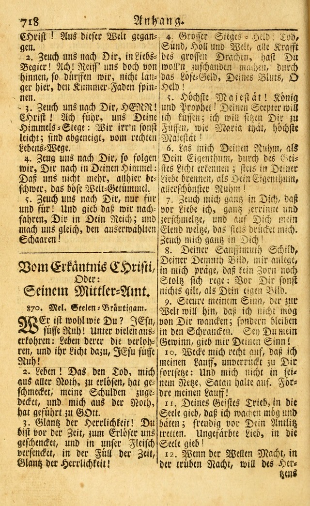 Neu-Eingerichtetes Gesang-Buch in Sich Haltend eine Sammlung (mehrentheils alter) Schöner lehr-reicher underbailicher Lieder... page 724