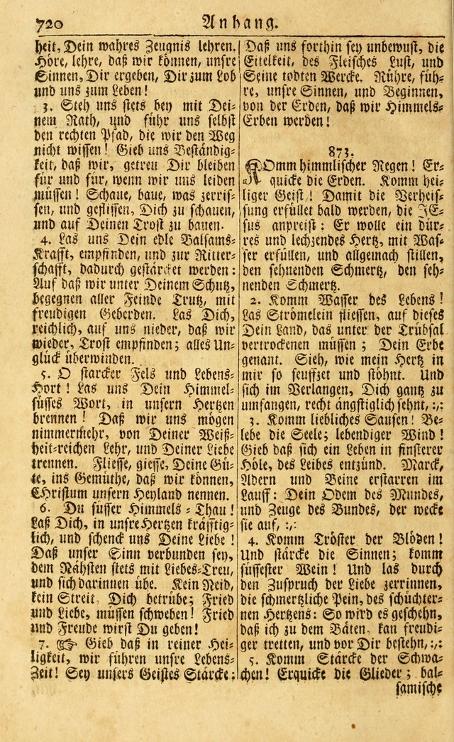 Neu-Eingerichtetes Gesang-Buch in Sich Haltend eine Sammlung (mehrentheils alter) Schöner lehr-reicher underbailicher Lieder... page 726