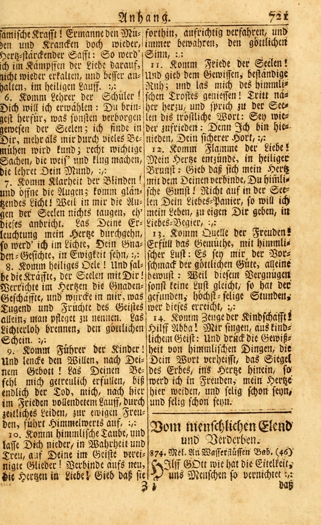 Neu-Eingerichtetes Gesang-Buch in Sich Haltend eine Sammlung (mehrentheils alter) Schöner lehr-reicher underbailicher Lieder... page 727