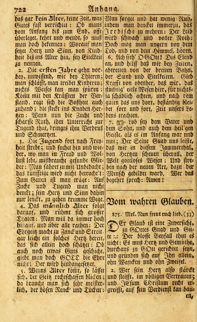 Neu-Eingerichtetes Gesang-Buch in Sich Haltend eine Sammlung (mehrentheils alter) Schöner lehr-reicher underbailicher Lieder... page 728