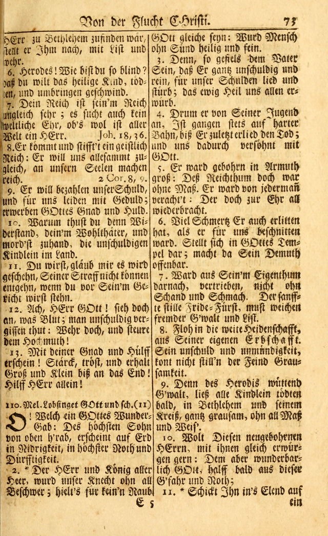 Neu-Eingerichtetes Gesang-Buch in Sich Haltend eine Sammlung (mehrentheils alter) Schöner lehr-reicher underbailicher Lieder... page 73