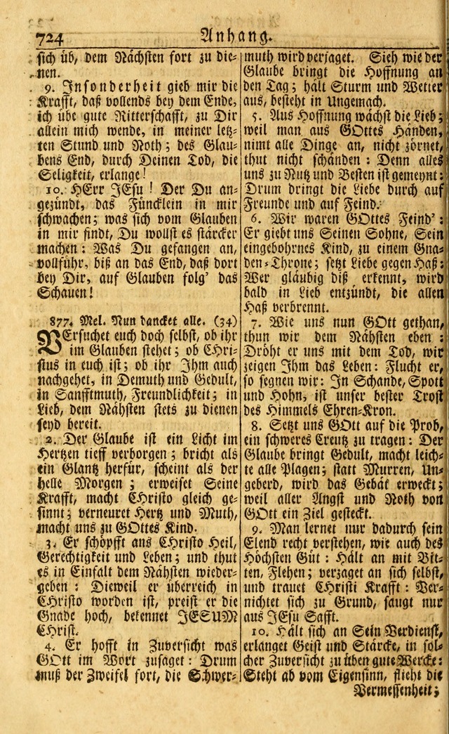 Neu-Eingerichtetes Gesang-Buch in Sich Haltend eine Sammlung (mehrentheils alter) Schöner lehr-reicher underbailicher Lieder... page 730