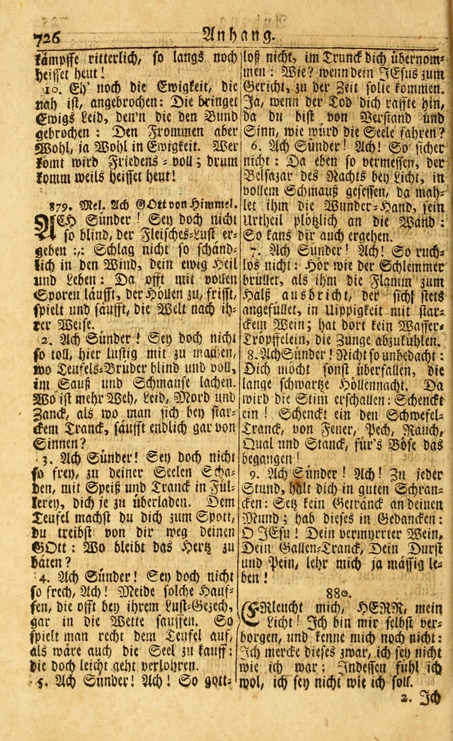 Neu-Eingerichtetes Gesang-Buch in Sich Haltend eine Sammlung (mehrentheils alter) Schöner lehr-reicher underbailicher Lieder... page 732