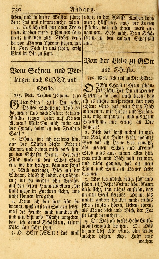 Neu-Eingerichtetes Gesang-Buch in Sich Haltend eine Sammlung (mehrentheils alter) Schöner lehr-reicher underbailicher Lieder... page 736