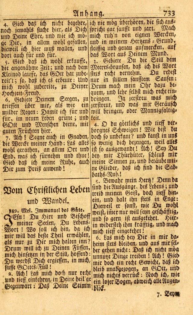 Neu-Eingerichtetes Gesang-Buch in Sich Haltend eine Sammlung (mehrentheils alter) Schöner lehr-reicher underbailicher Lieder... page 739