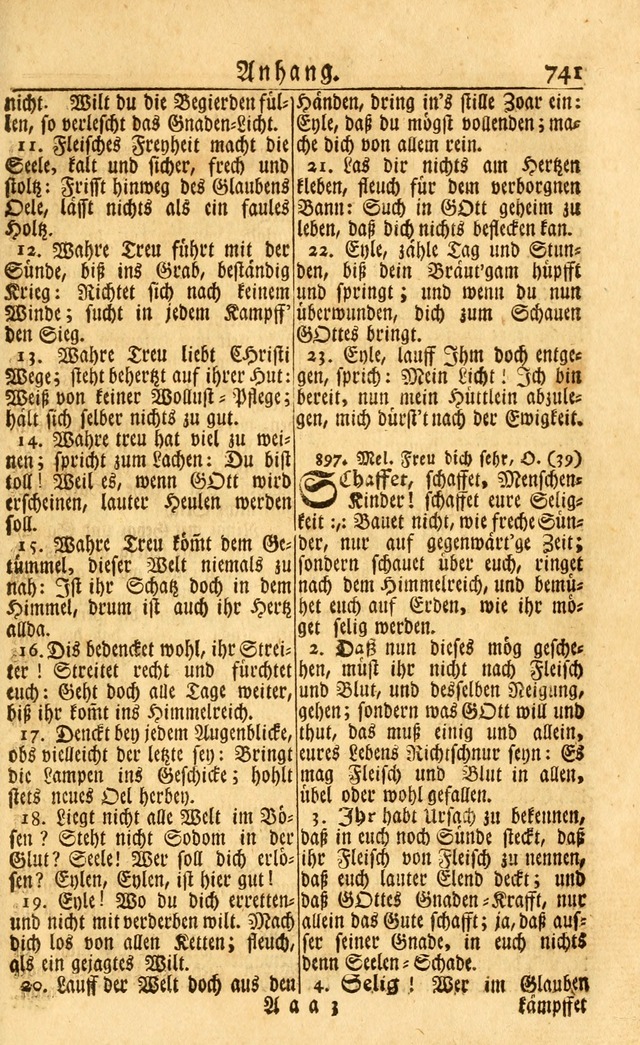 Neu-Eingerichtetes Gesang-Buch in Sich Haltend eine Sammlung (mehrentheils alter) Schöner lehr-reicher underbailicher Lieder... page 747