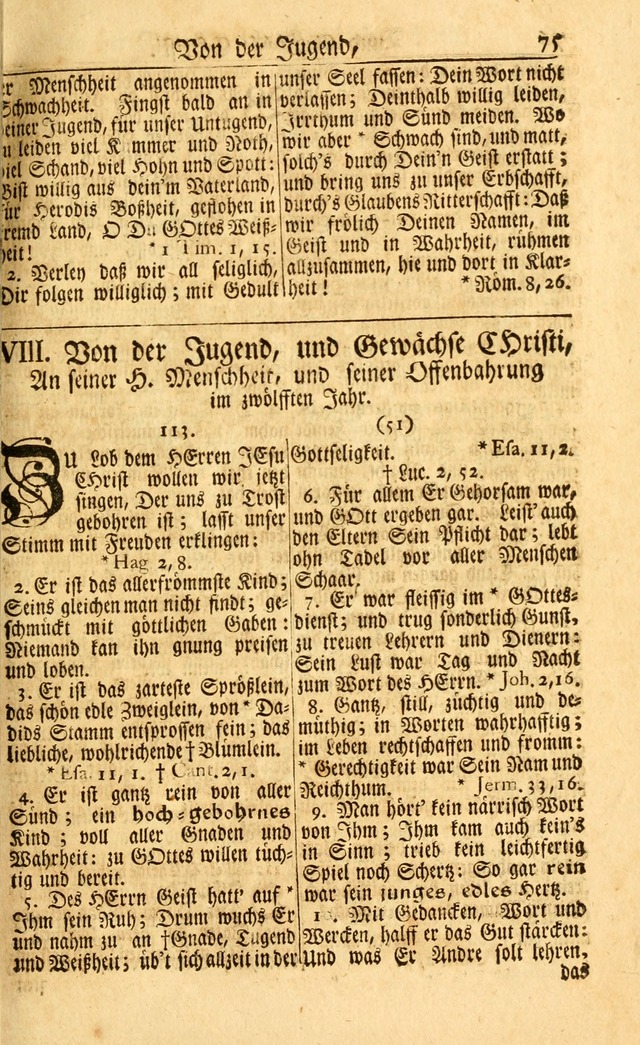 Neu-Eingerichtetes Gesang-Buch in Sich Haltend eine Sammlung (mehrentheils alter) Schöner lehr-reicher underbailicher Lieder... page 75