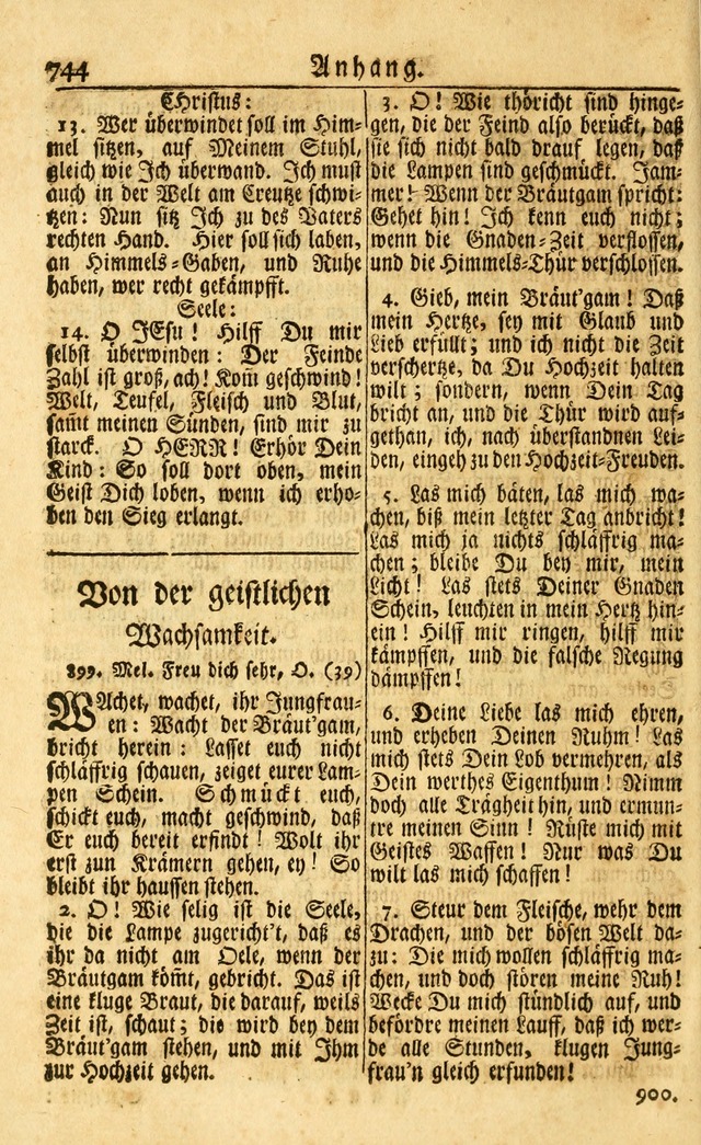 Neu-Eingerichtetes Gesang-Buch in Sich Haltend eine Sammlung (mehrentheils alter) Schöner lehr-reicher underbailicher Lieder... page 750