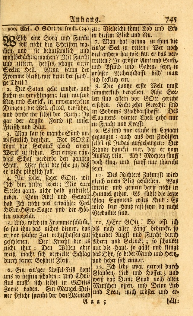 Neu-Eingerichtetes Gesang-Buch in Sich Haltend eine Sammlung (mehrentheils alter) Schöner lehr-reicher underbailicher Lieder... page 751