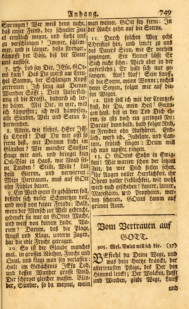 Neu-Eingerichtetes Gesang-Buch in Sich Haltend eine Sammlung (mehrentheils alter) Schöner lehr-reicher underbailicher Lieder... page 755