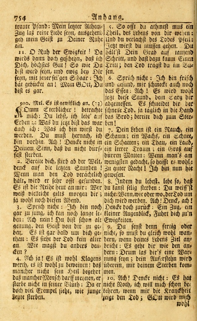 Neu-Eingerichtetes Gesang-Buch in Sich Haltend eine Sammlung (mehrentheils alter) Schöner lehr-reicher underbailicher Lieder... page 760