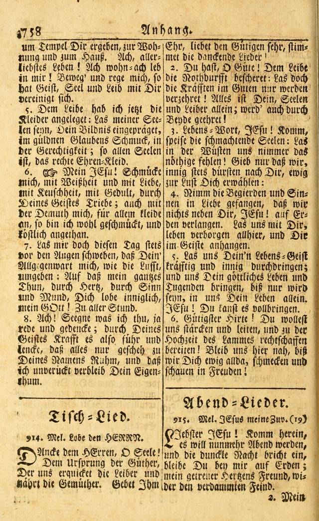 Neu-Eingerichtetes Gesang-Buch in Sich Haltend eine Sammlung (mehrentheils alter) Schöner lehr-reicher underbailicher Lieder... page 764