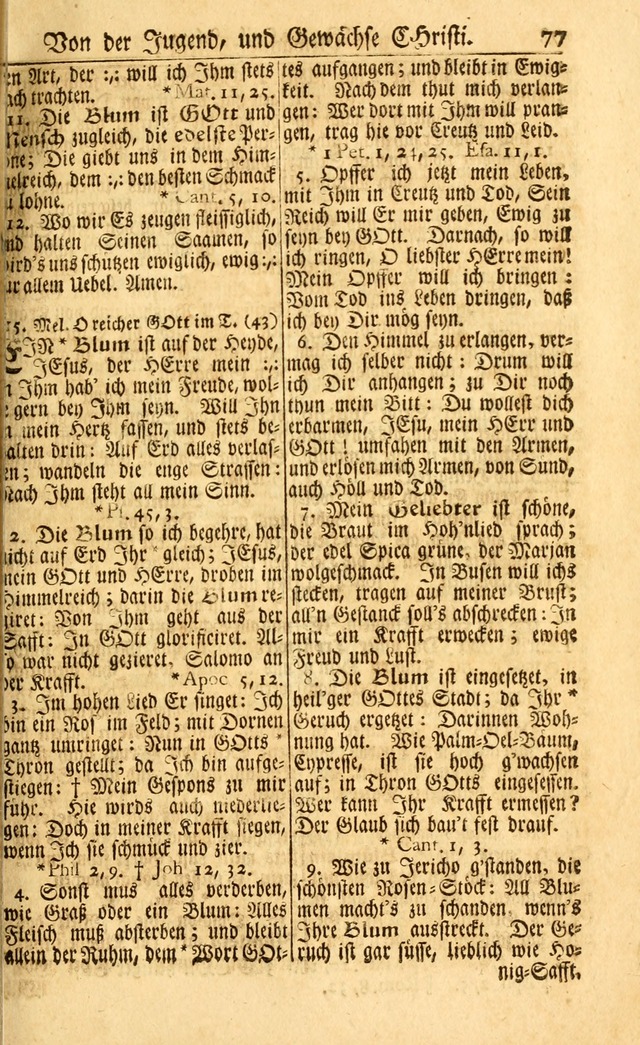 Neu-Eingerichtetes Gesang-Buch in Sich Haltend eine Sammlung (mehrentheils alter) Schöner lehr-reicher underbailicher Lieder... page 77