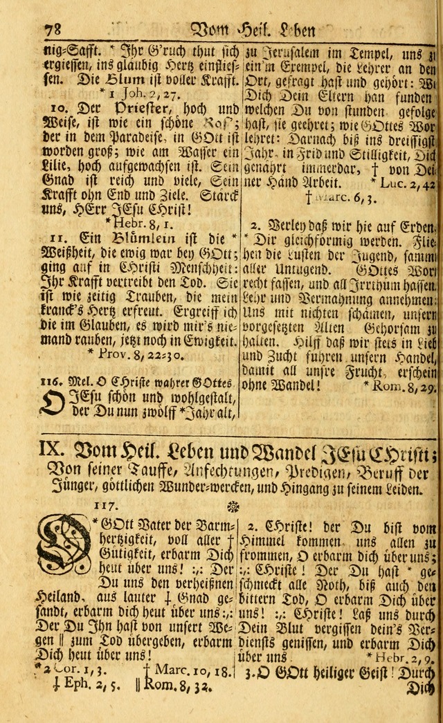 Neu-Eingerichtetes Gesang-Buch in Sich Haltend eine Sammlung (mehrentheils alter) Schöner lehr-reicher underbailicher Lieder... page 78