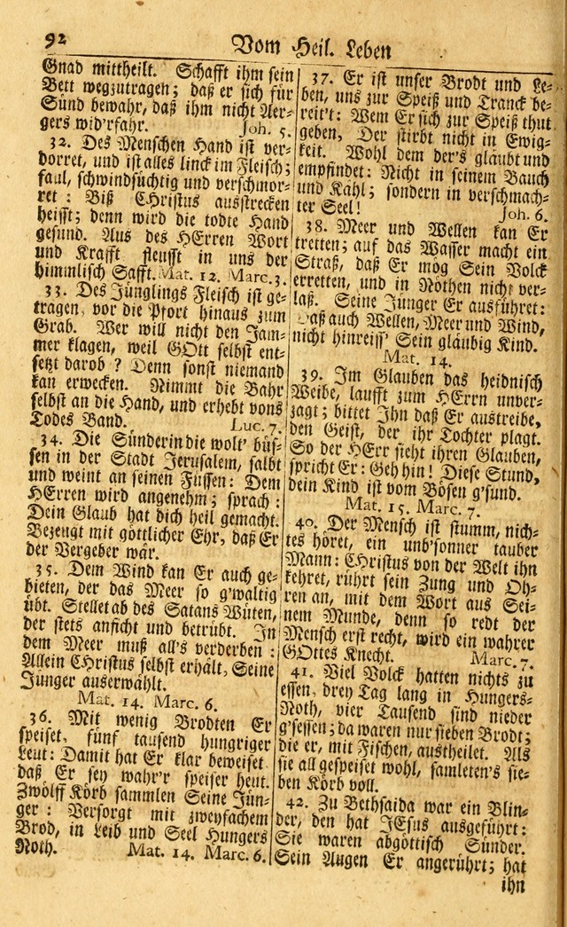 Neu-Eingerichtetes Gesang-Buch in Sich Haltend eine Sammlung (mehrentheils alter) Schöner lehr-reicher underbailicher Lieder... page 92