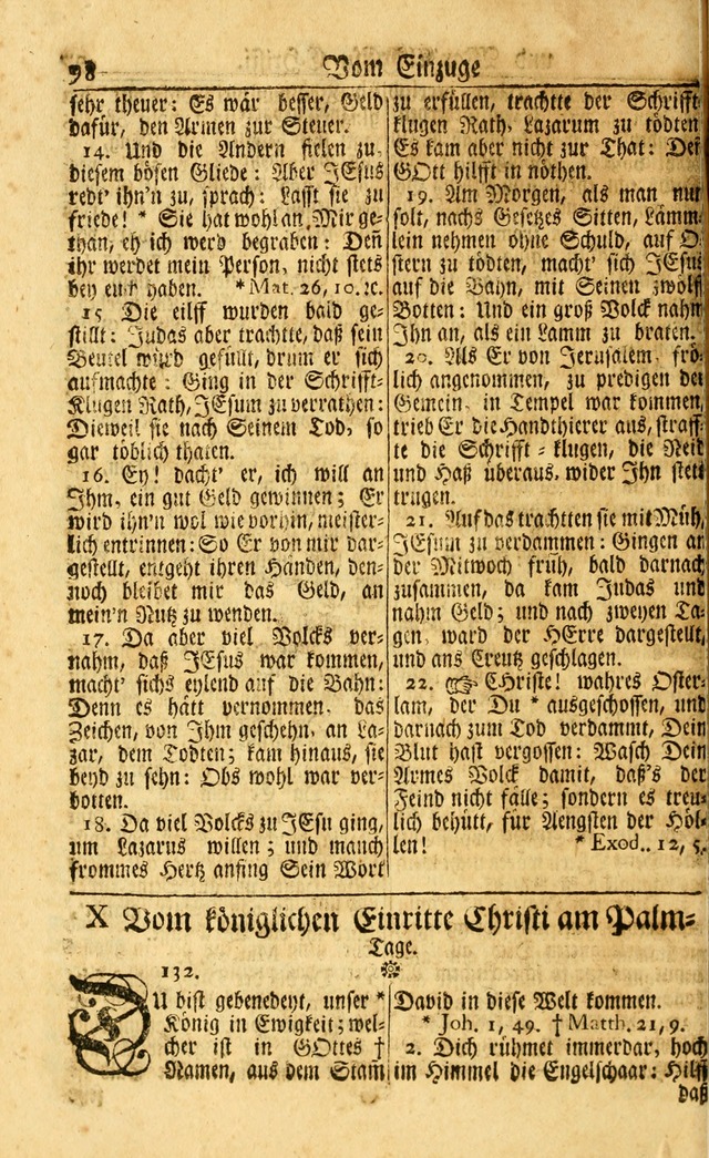 Neu-Eingerichtetes Gesang-Buch in Sich Haltend eine Sammlung (mehrentheils alter) Schöner lehr-reicher underbailicher Lieder... page 98