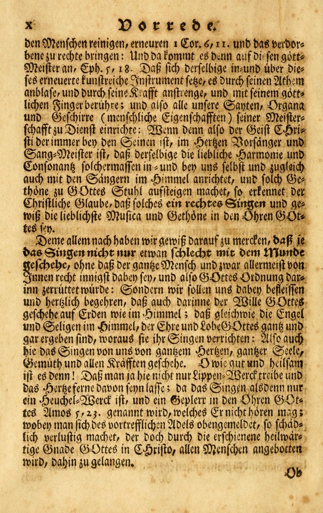 Neu-Eingerichtetes Gesang-Buch in Sich Haltend eine Sammlung (mehrentheils alter) Schöner lehr-reicher underbailicher Lieder... page xviii