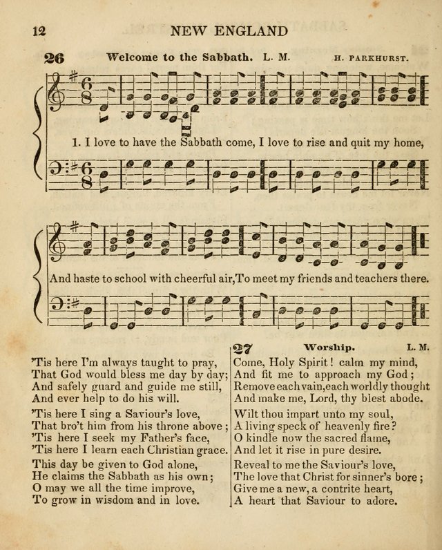 The New England Sabbath School Minstrel: a collection of music and hymns adapted to sabbath schools, families, and social meetings page 14