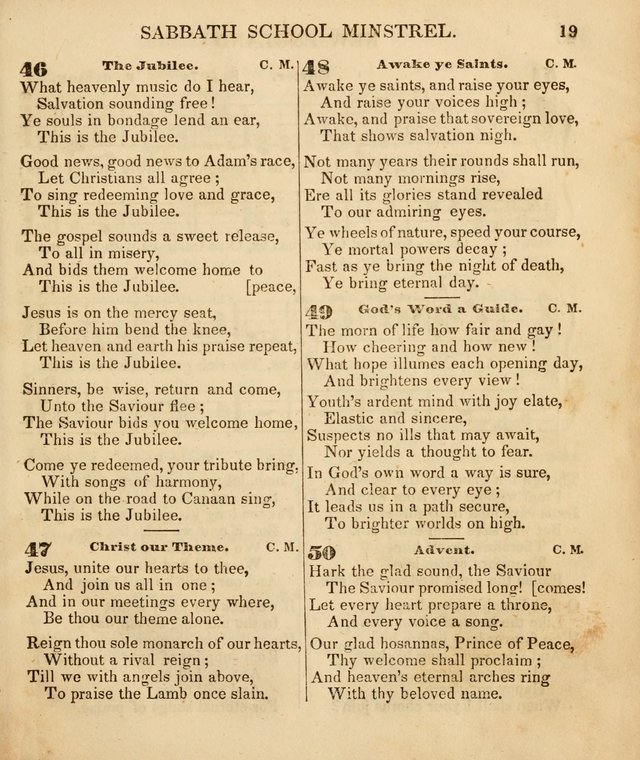 The New England Sabbath School Minstrel: a collection of music and hymns adapted to sabbath schools, families, and social meetings page 21