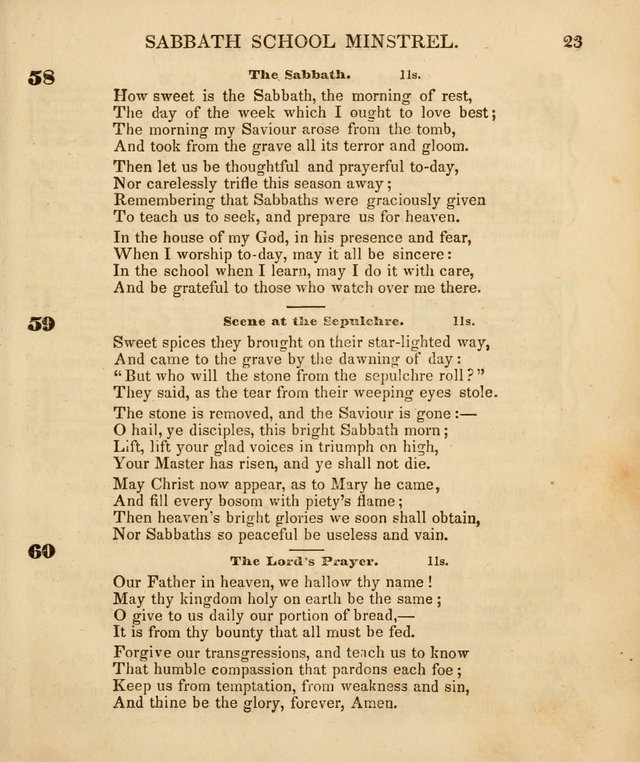 The New England Sabbath School Minstrel: a collection of music and hymns adapted to sabbath schools, families, and social meetings page 25