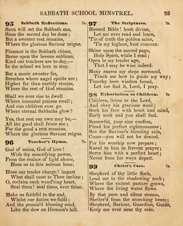 The New England Sabbath School Minstrel: a collection of music and hymns adapted to sabbath schools, families, and social meetings page 37