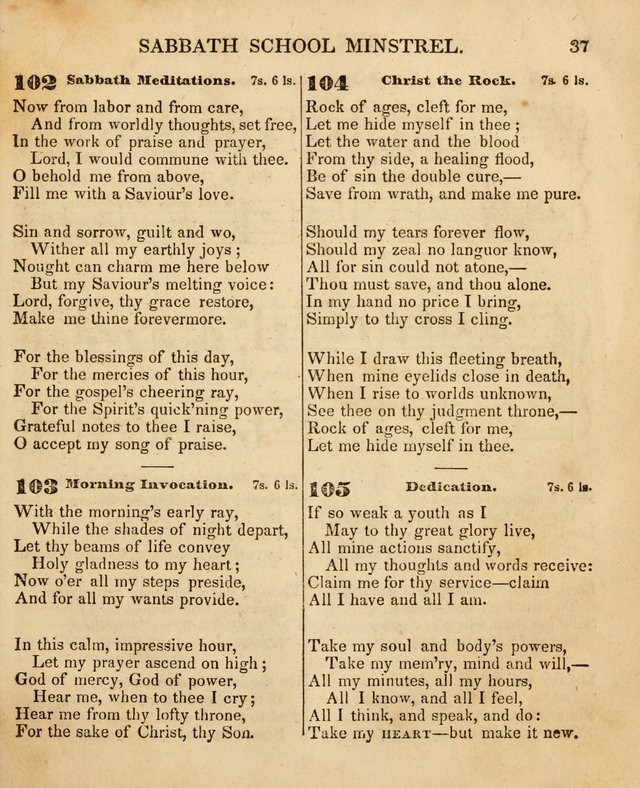 The New England Sabbath School Minstrel: a collection of music and hymns adapted to sabbath schools, families, and social meetings page 39