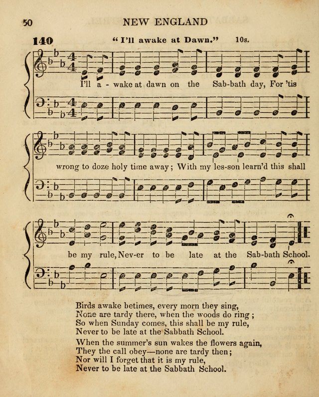 The New England Sabbath School Minstrel: a collection of music and hymns adapted to sabbath schools, families, and social meetings page 52