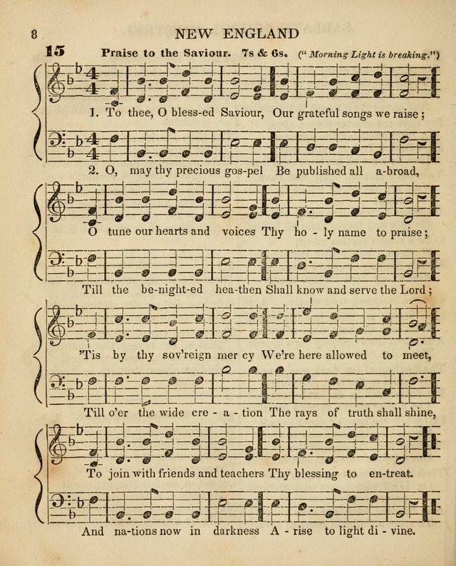 The New England Sabbath School Minstrel: a collection of music and hymns adapted to sabbath schools, families, and social meetings page 8