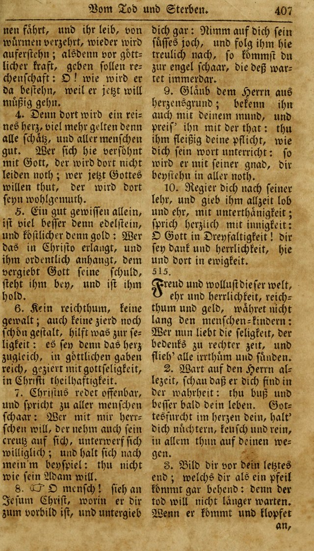 Neueingerichtetes Gesang-Buch, enthaltend eine Sammlung (mehrentheils alter) erbaulicher Lieder,  nach den Hauptstücken der christlichen Lehre und Glaubens eingetheilet page 425