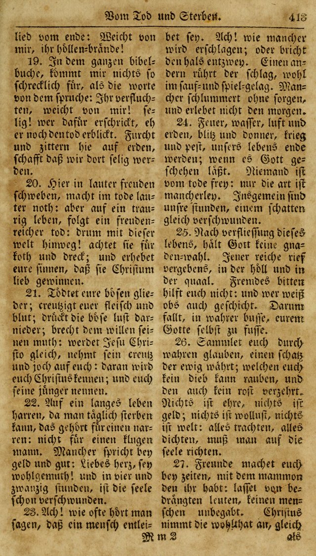 Neueingerichtetes Gesang-Buch, enthaltend eine Sammlung (mehrentheils alter) erbaulicher Lieder,  nach den Hauptstücken der christlichen Lehre und Glaubens eingetheilet page 431