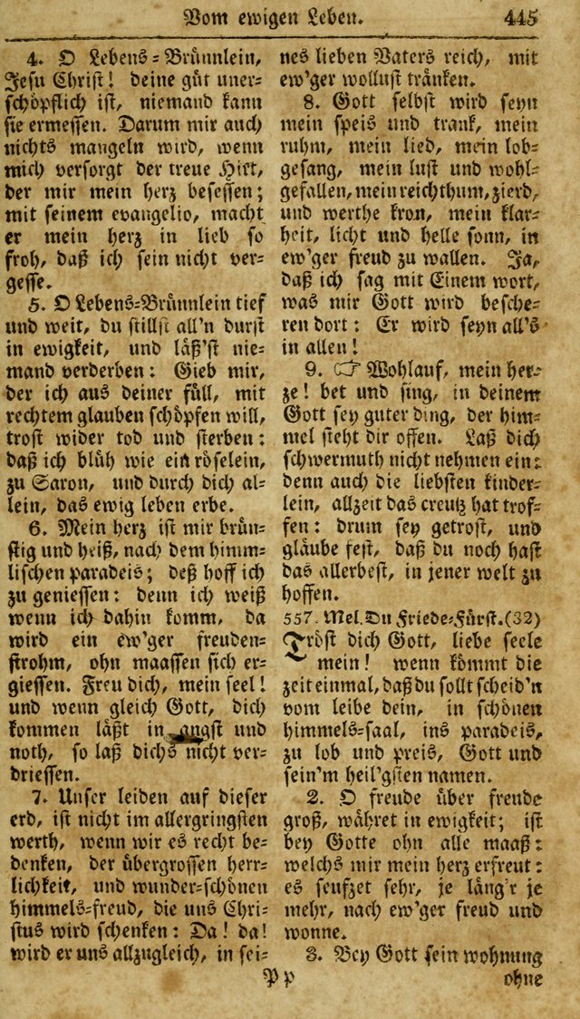 Neueingerichtetes Gesang-Buch, enthaltend eine Sammlung (mehrentheils alter) erbaulicher Lieder,  nach den Hauptstücken der christlichen Lehre und Glaubens eingetheilet page 463